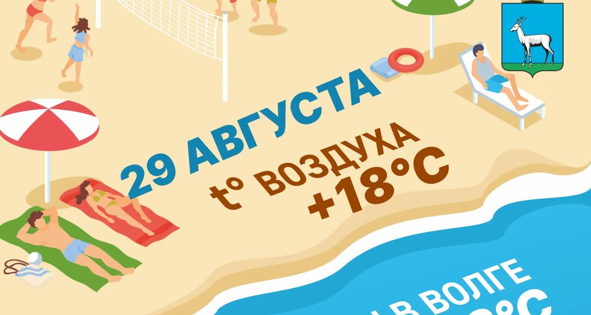 29 августа в Самаре воздух будет +18 °C, а Волга ещё тёплая — +22 °C для купания
